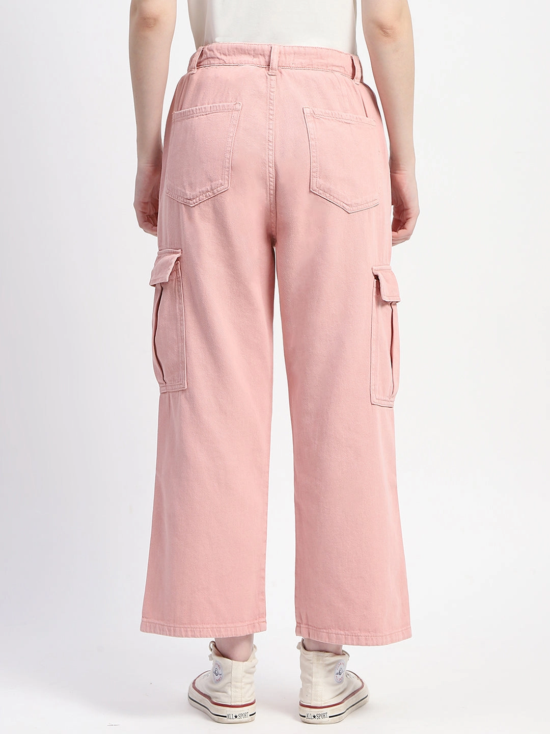 Madame Relax Fit Pink Cargo Pants Breathable Comfort Fit