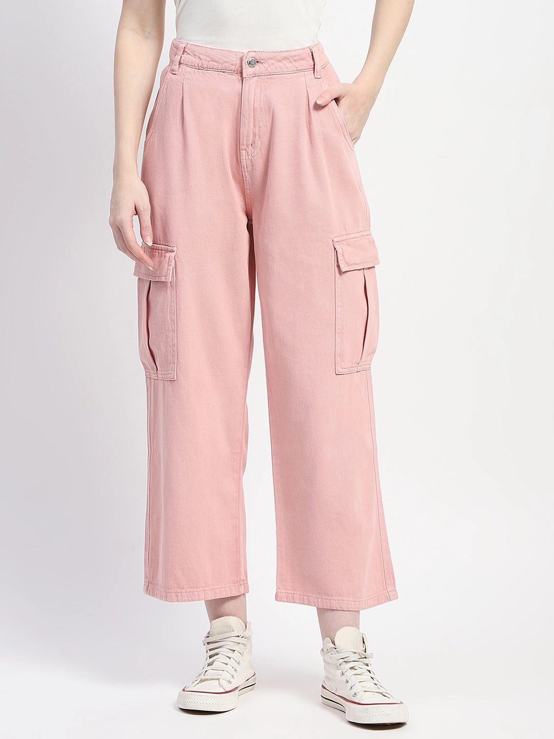 Outdoor Flex Madame Relax Fit Pink Cargo Pants