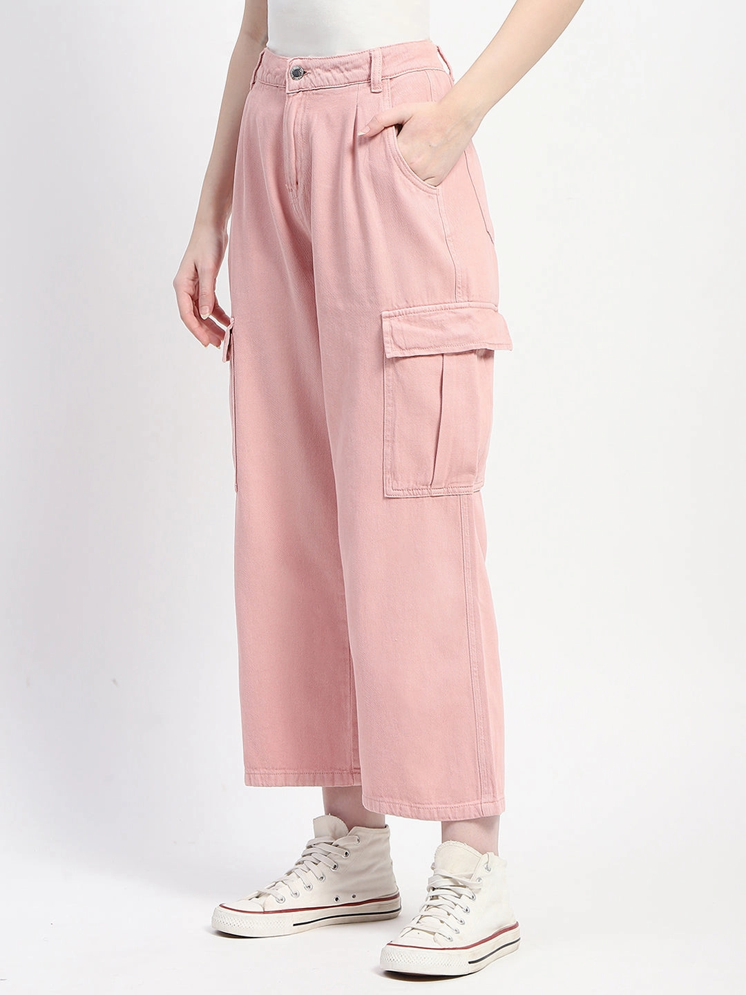 Madame Relax Fit Pink Cargo Pants Travel Ready