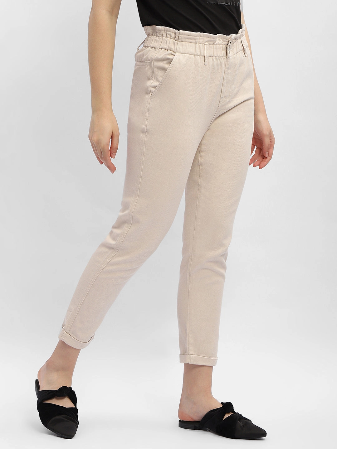 Performance Design Urban Cool Madame Ruched Waistband White Trousers