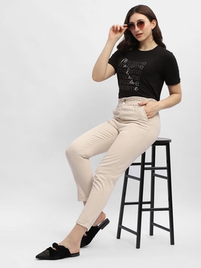 Madame Ruched Waistband White Trousers Belt loops
