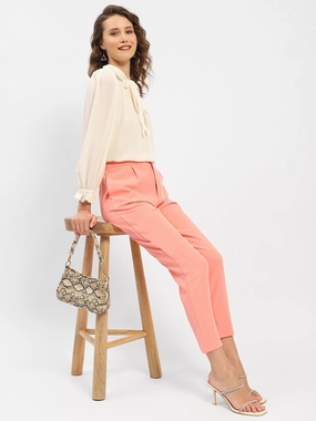 Madame Salmon Solid Regular Trousers Non Irritating
