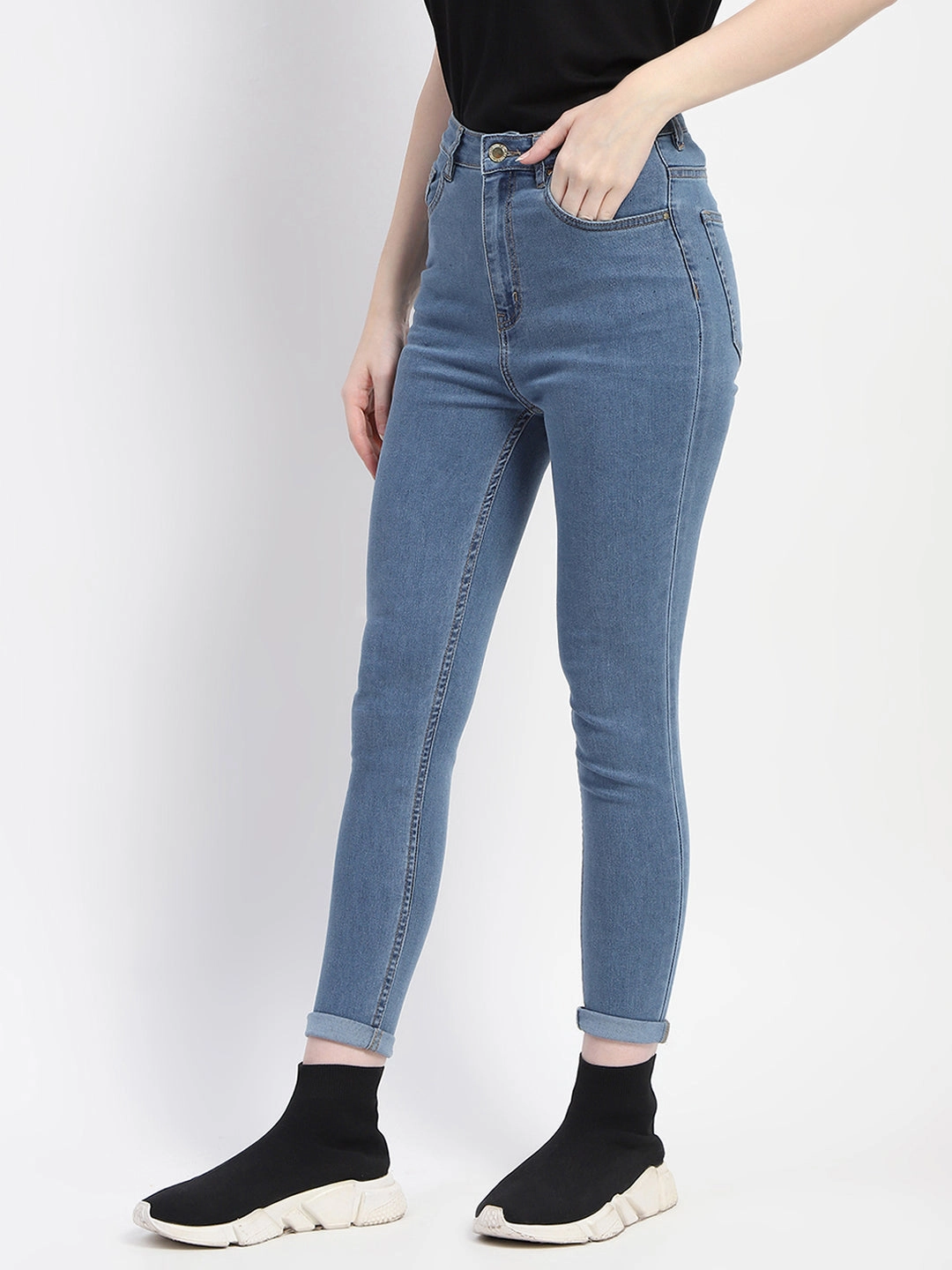 Street Vibe Always Appropriate Madame Skinny Fit Light Blue Denim