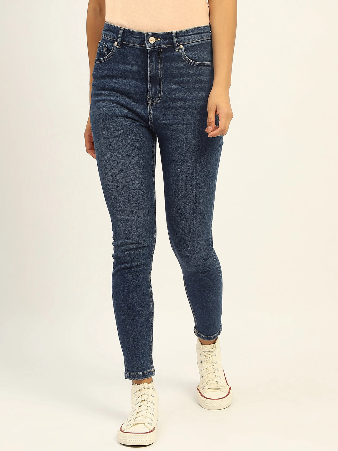 Home Comfort Autumn Days Elegant Elegant Urban Explorer Athlete Fit Madame Skinny Fit Raw Hem Cotton Dark Blue Denim