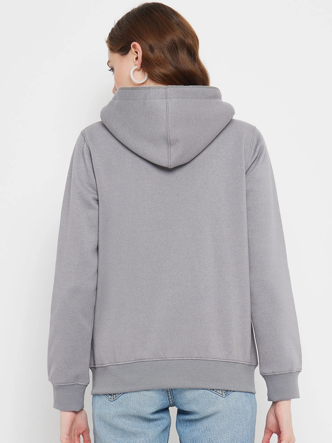 product group cooperation Madame Solid Grey Hooded Sweatshirt