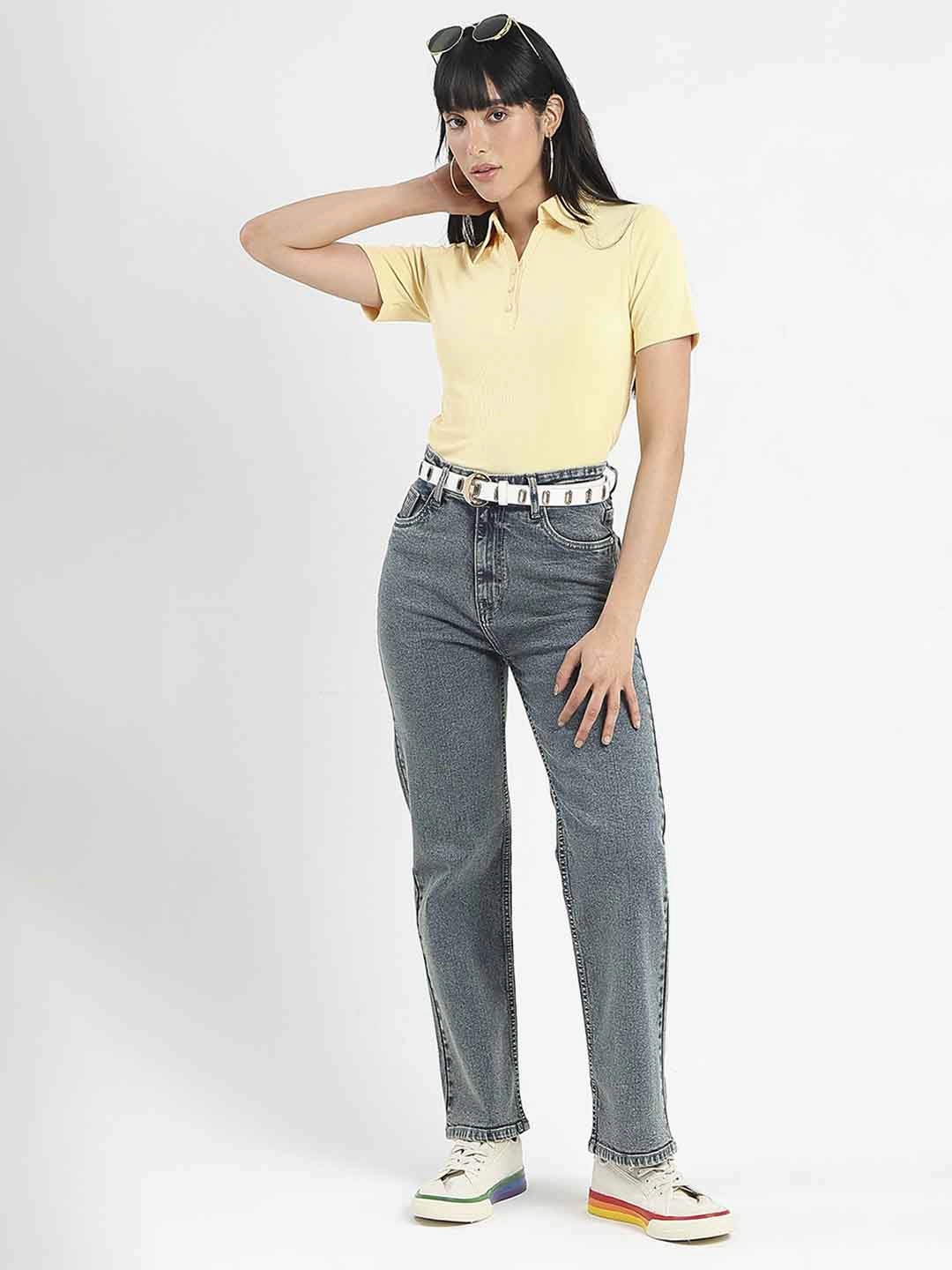 Madame Solid Yellow Polo Pique T-Shirt Classic timelessness