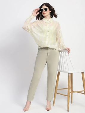 Madame Straight Fit Cotton Mint Denim Relaxed Style Weekend Style High Quality