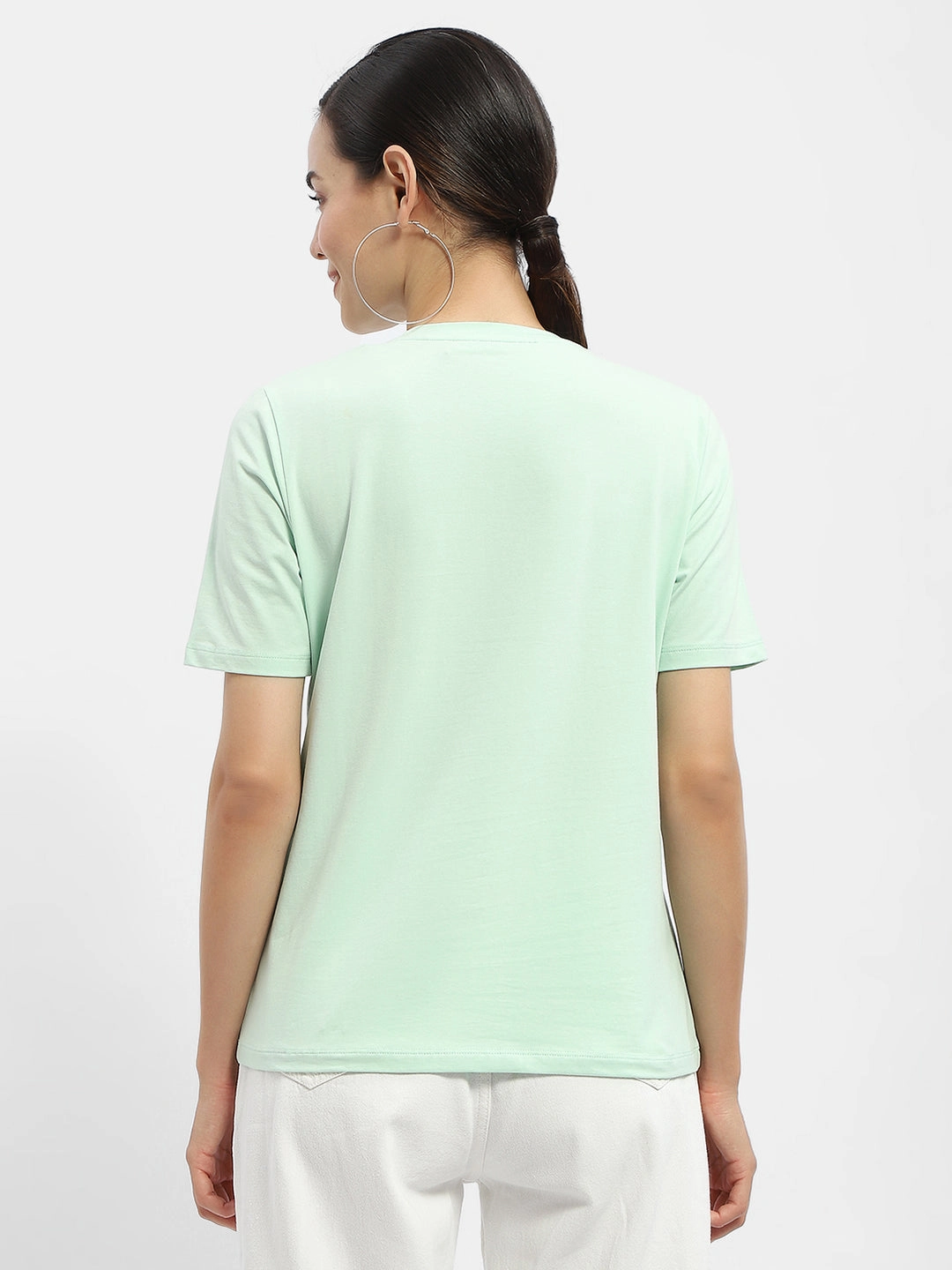 Relaxed Layers Performance Fit Madame Typography Mint Crew Neck T-Shirt