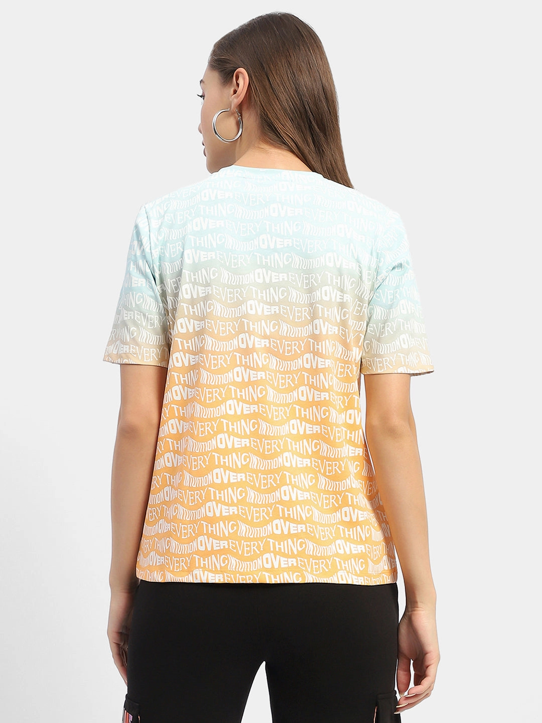 Madame Typography Orange Ombre Effect T-Shirt Everyday Top birthday party