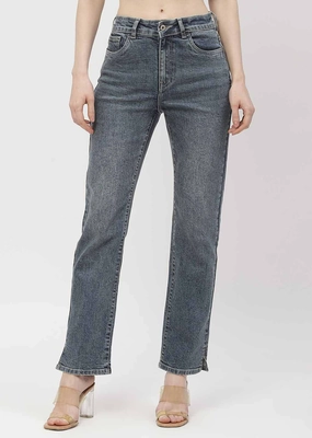 Morning Stroll Outdoor Adventure Date Night All Day Comfort Madame Washed Blue Straight Fit Jeans