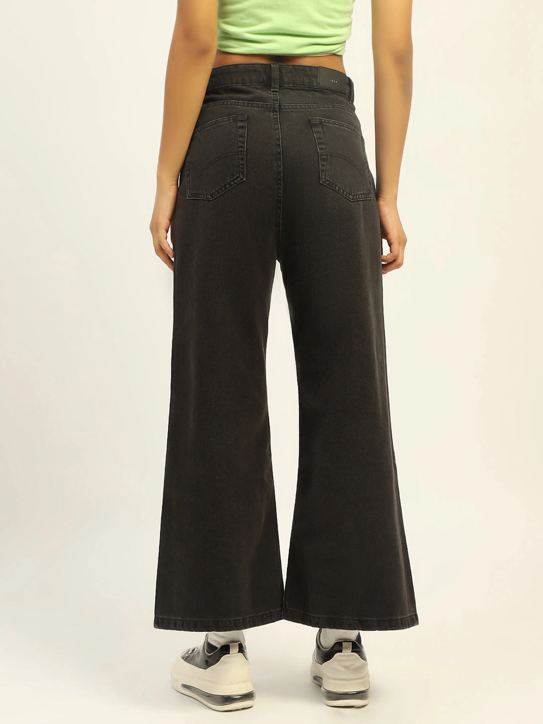 Madame Wide Leg Charcoal Cotton Denim Clean Lines classic clothing
