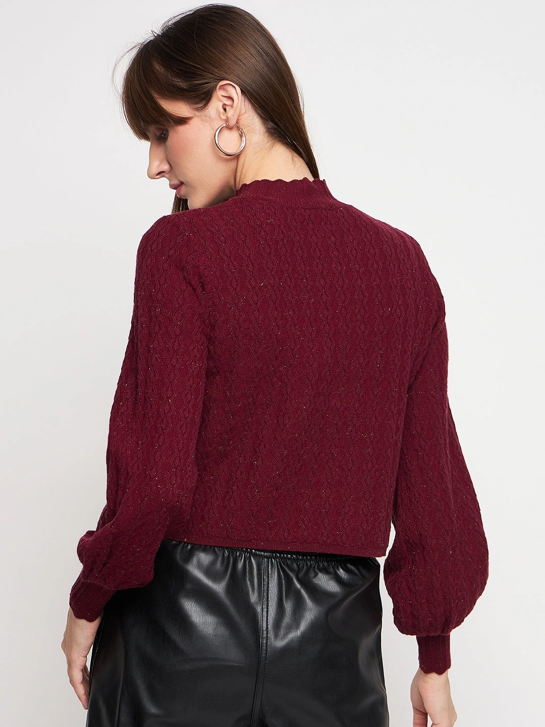 Madame Wine Pull-On Sweater Cozy Design Fit Vintage Wash Finish