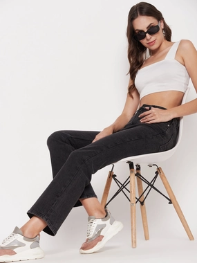 Common Outfit Madame Women Solid Black Jeans