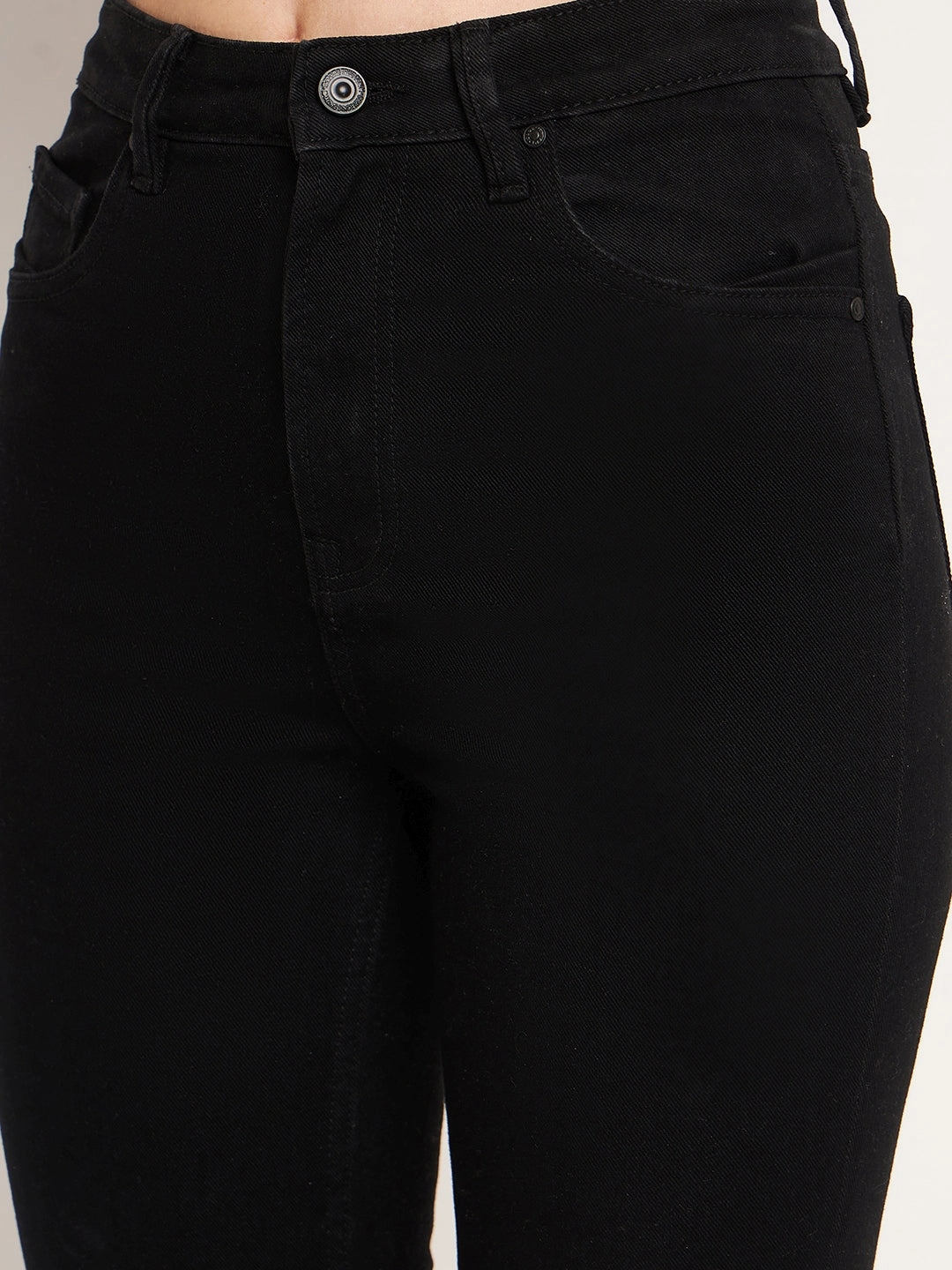 Madame Women Solid Black Jeans City Life Style