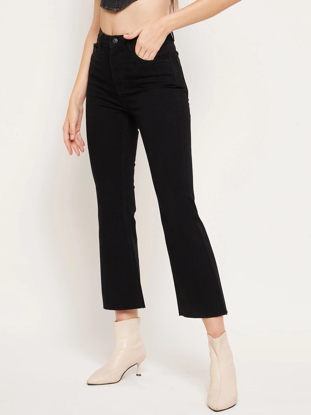 Work Meeting Beach Day Madame Women Solid Black Jeans