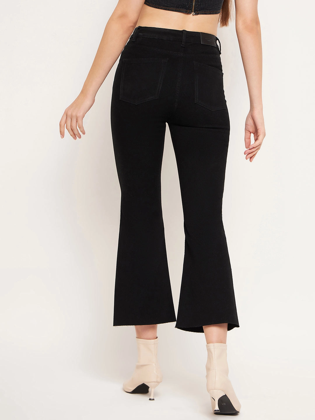 Madame Women Solid Black Jeans Basic Fashion Daily Attire