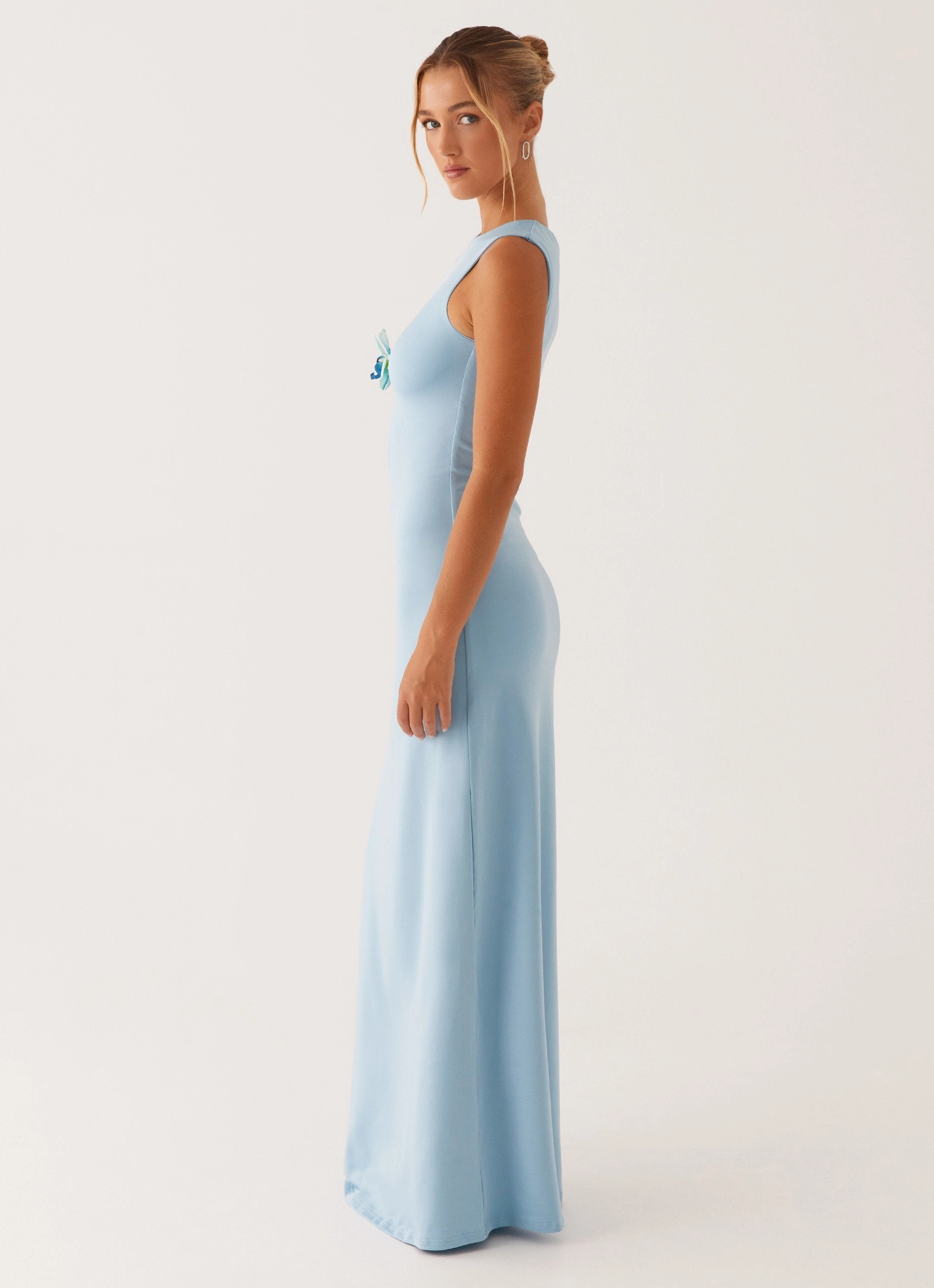 Loose Flow Neutral Tones Mahalia Maxi Dress - Blue