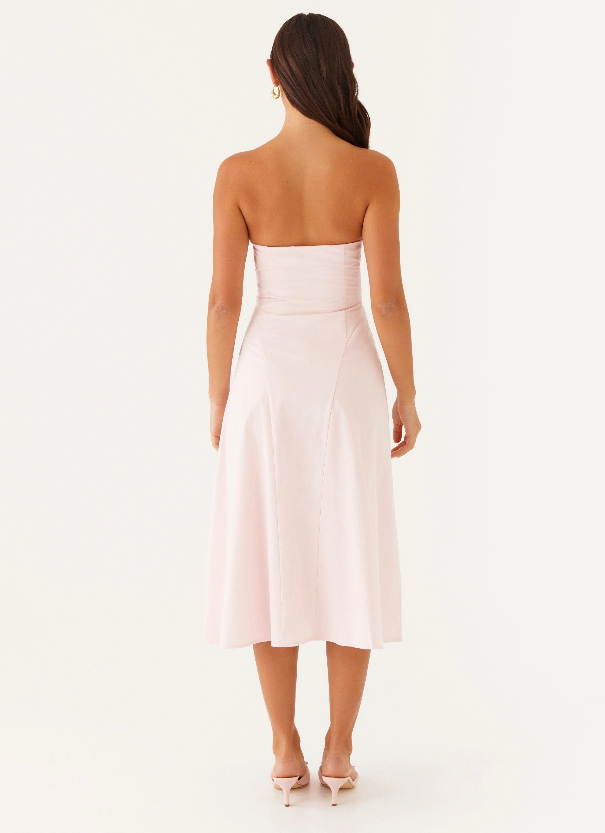 Easy Texture Maika Strapless Midi Dress - Pink