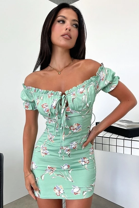 Understated Charm Maisie Dress - Green Print