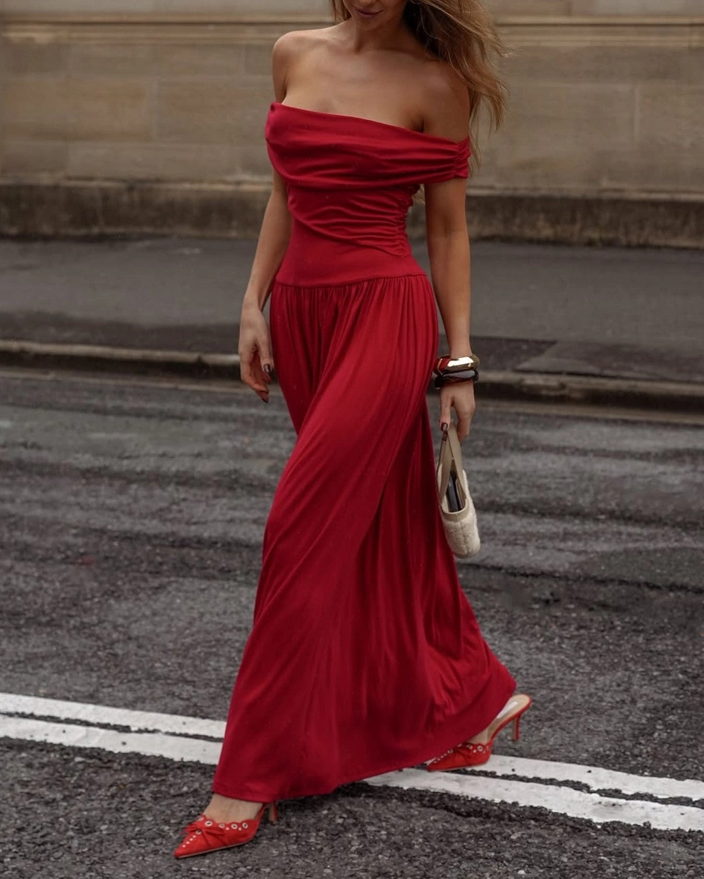 Manalla Maxi Dress - Cherry Decorative-Design