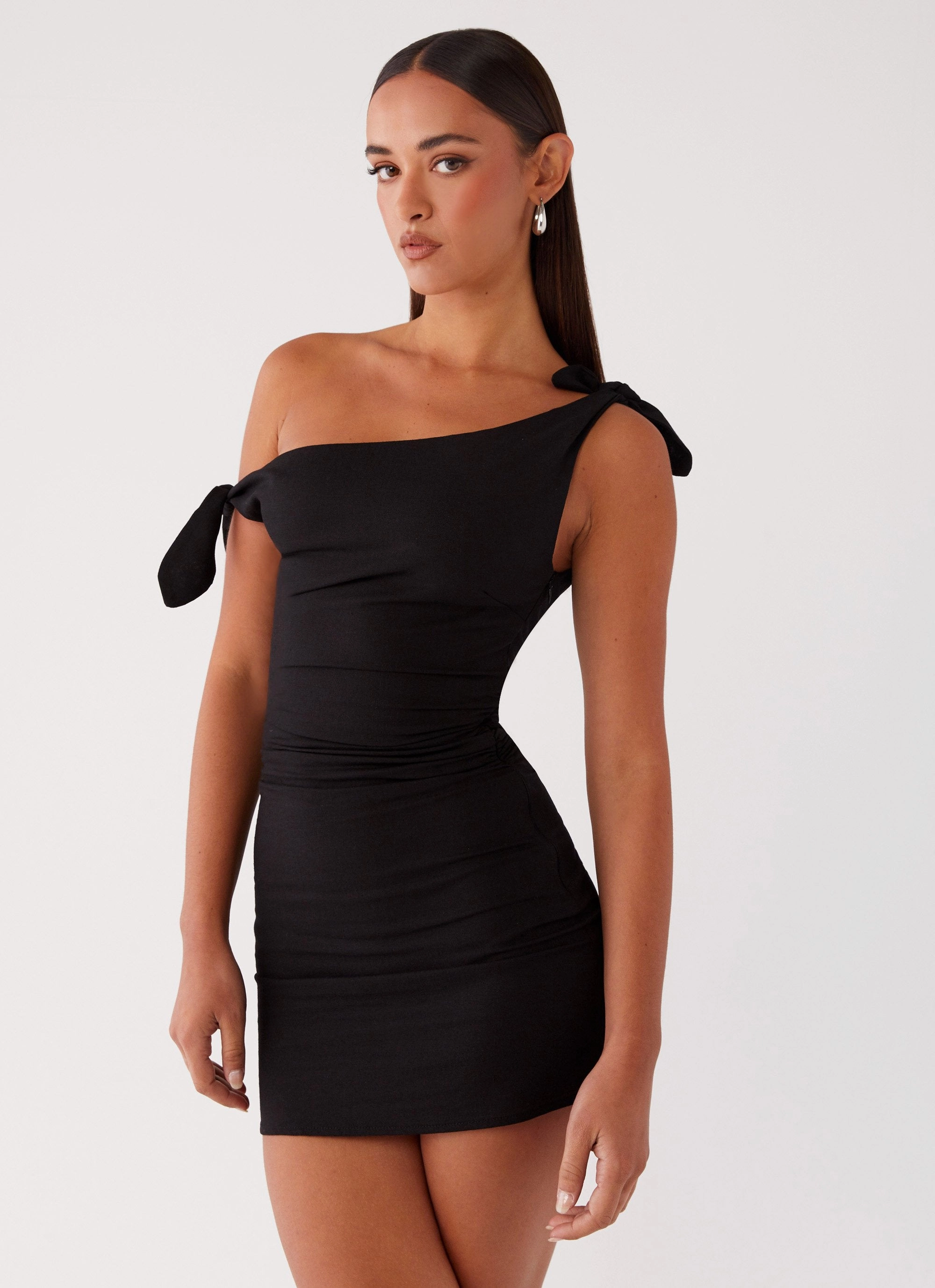 Timeless Cut Amazonia Linen Mini Dress - Black