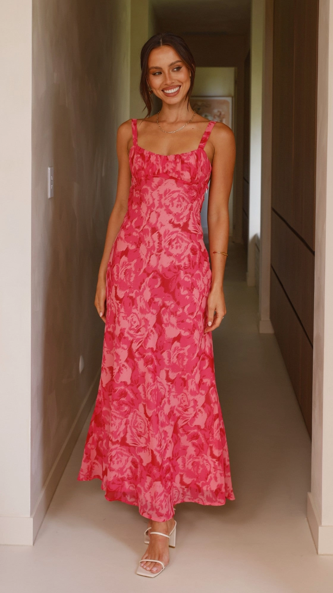 Chic Harmony Margo Midi Dress - Pink Floral