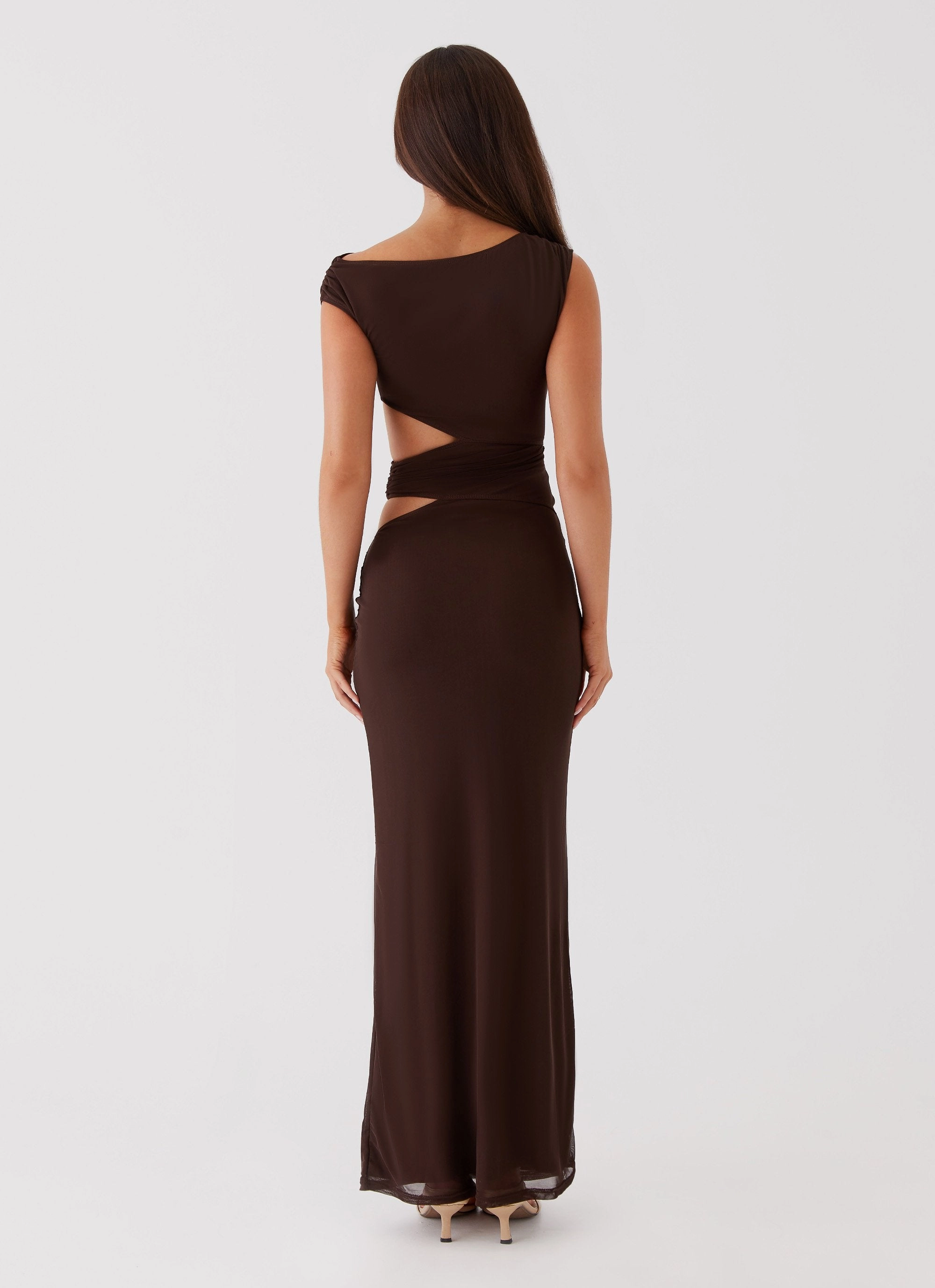 Margot One Shoulder Maxi Dress - Chocolate Vibrant Movement