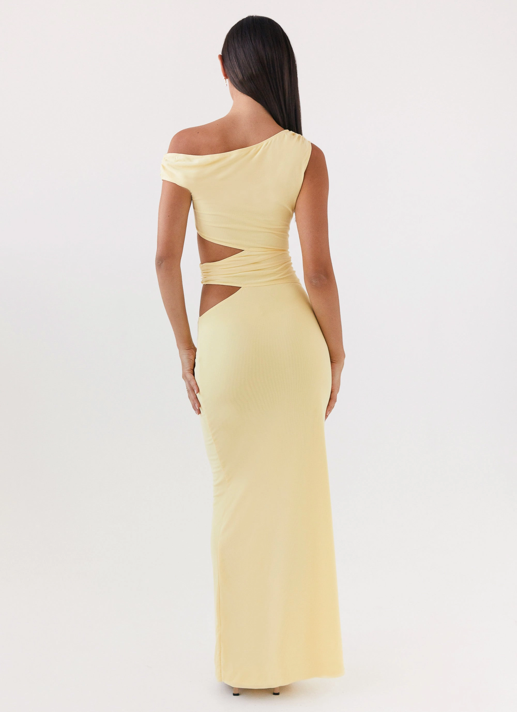 Margot One Shoulder Maxi Dress - Yellow Fashionable Layers