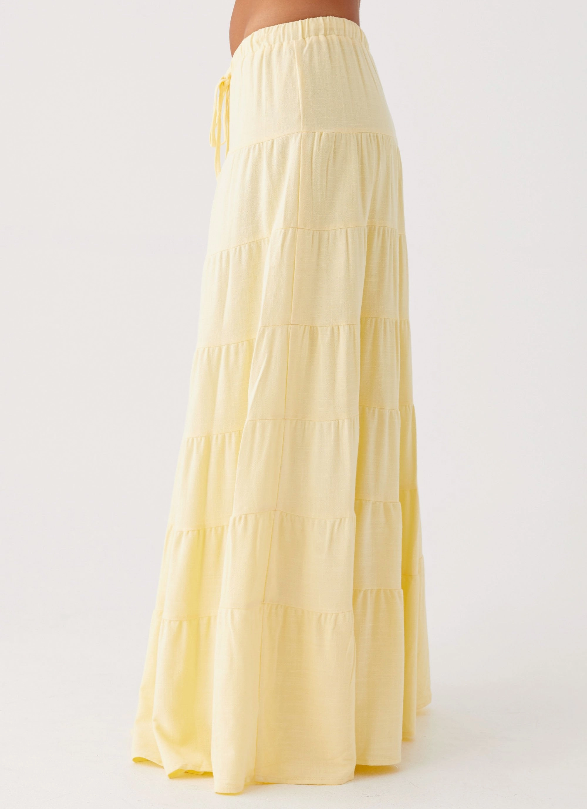 Mariella Linen Maxi Skirt - Yellow Bold Look