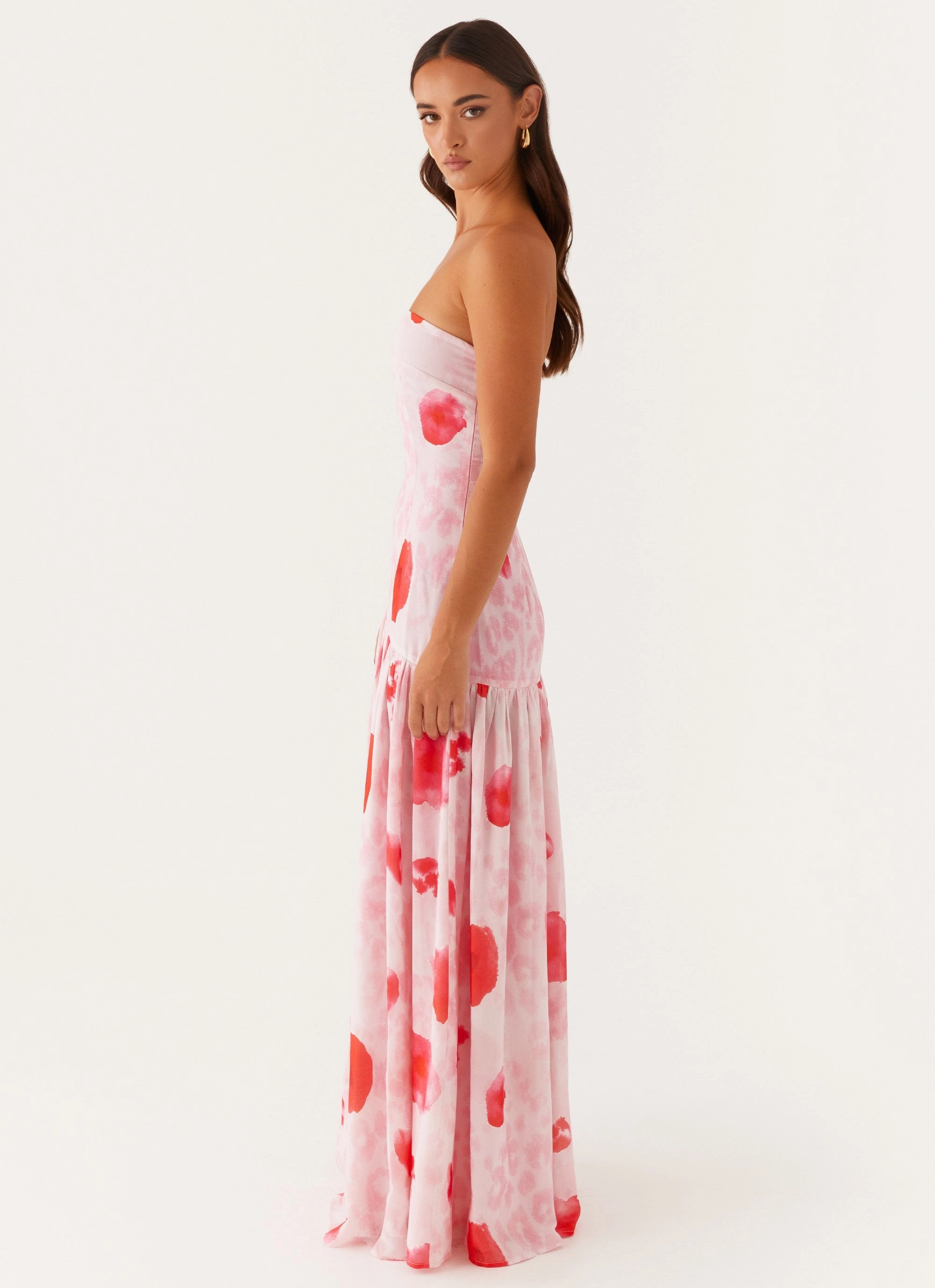Eden Strapless Maxi Dress - Rose Leopard Urban Classic Trendy Tailoring