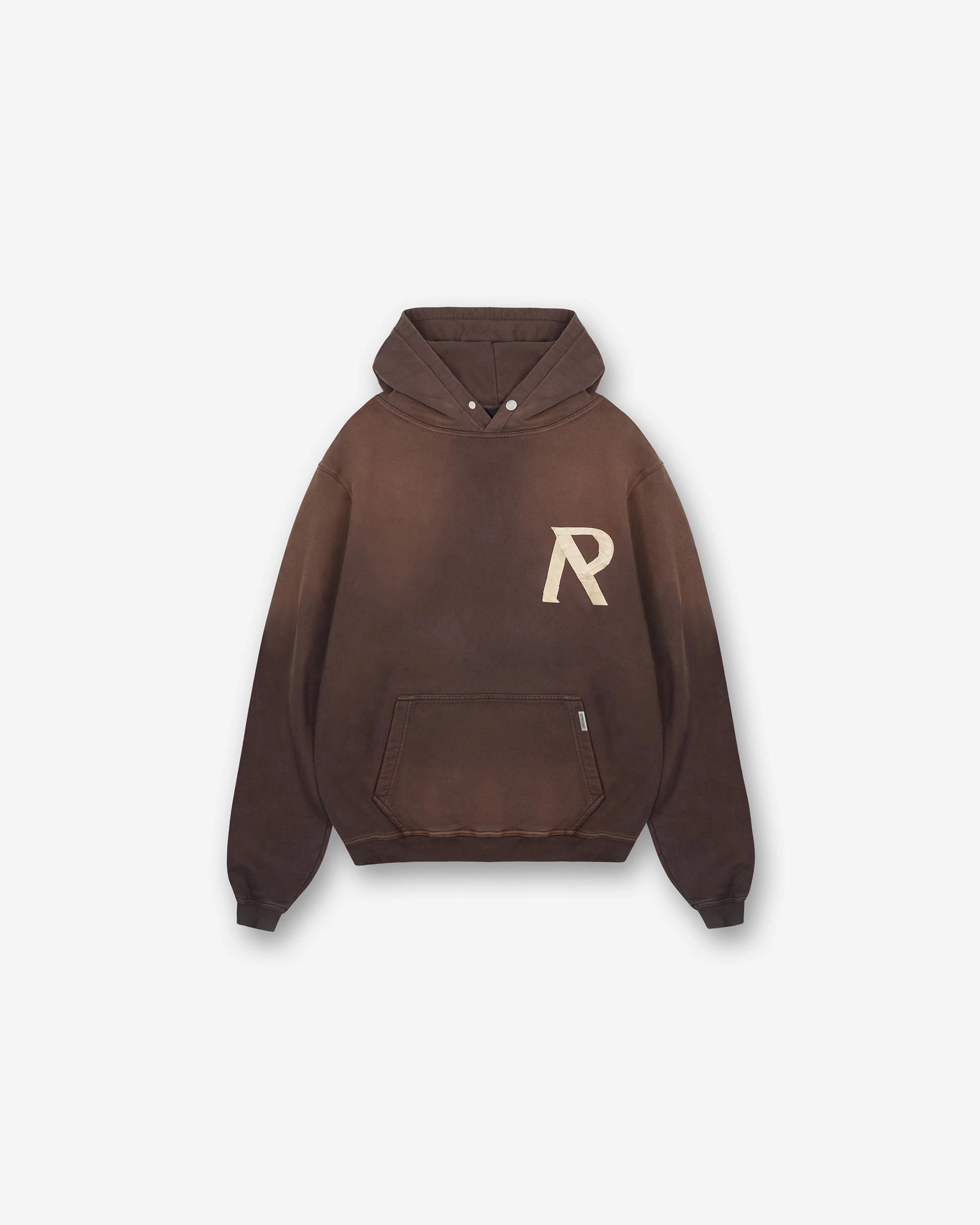 Leather like Masking Tape Initial Hoodie - Cedar