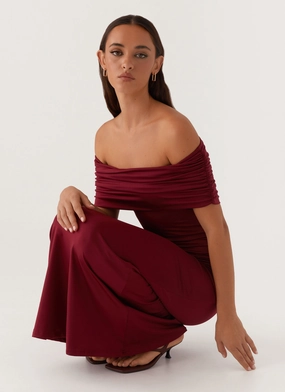 Maude Maxi Dress - Maroon Smooth Layers