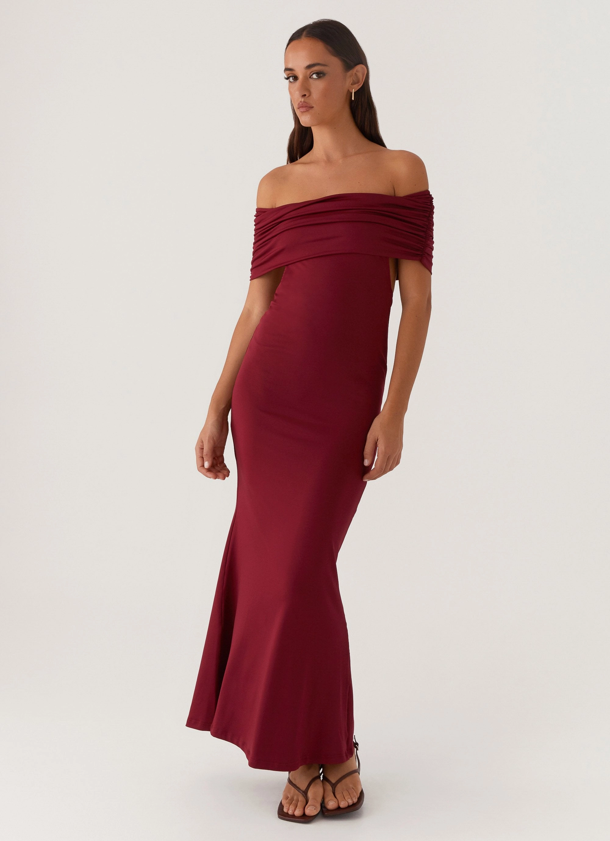 boho vibe Short Sleeve Maude Maxi Dress - Maroon