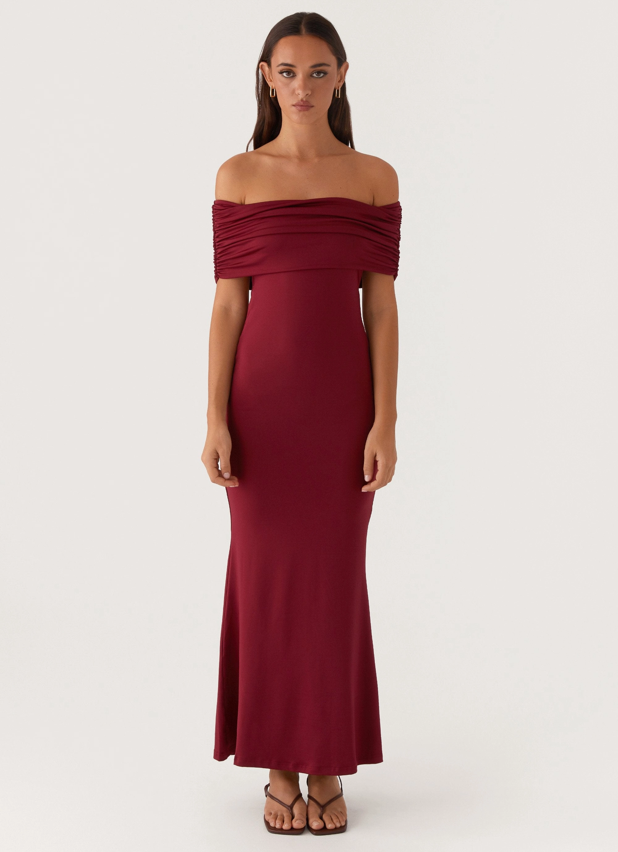 Perfect For Any Occasion Smooth Design Maude Maxi Dress - Maroon