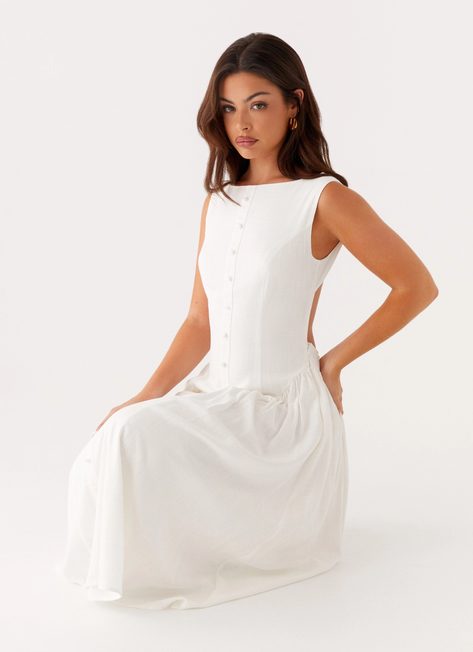 Travel Edge Maylah Midi Dress - White