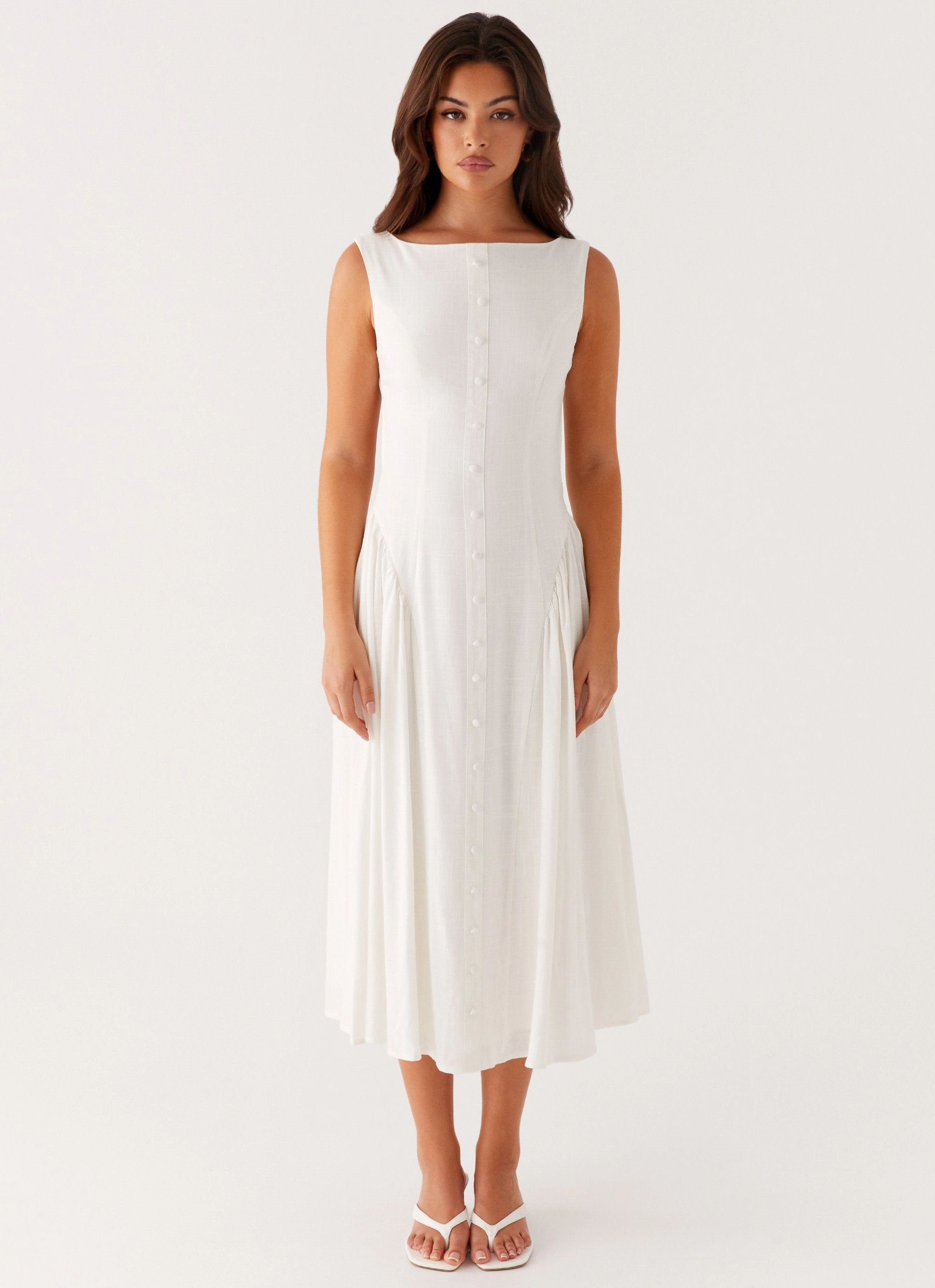 Natural Layers Maylah Midi Dress - White