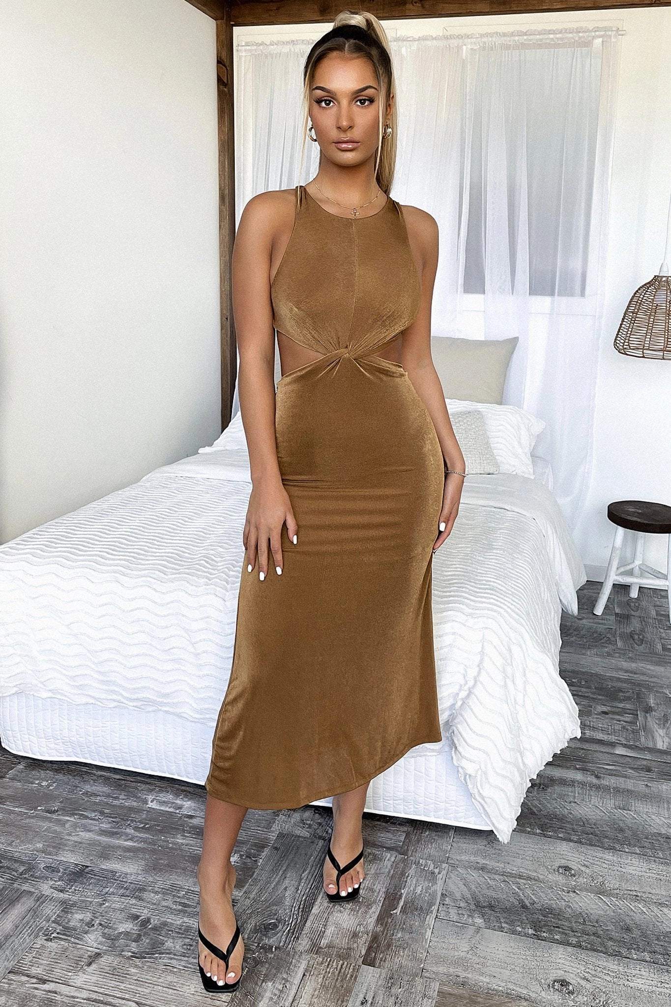 Melodie Maxi Dress - Brown Perfect Design