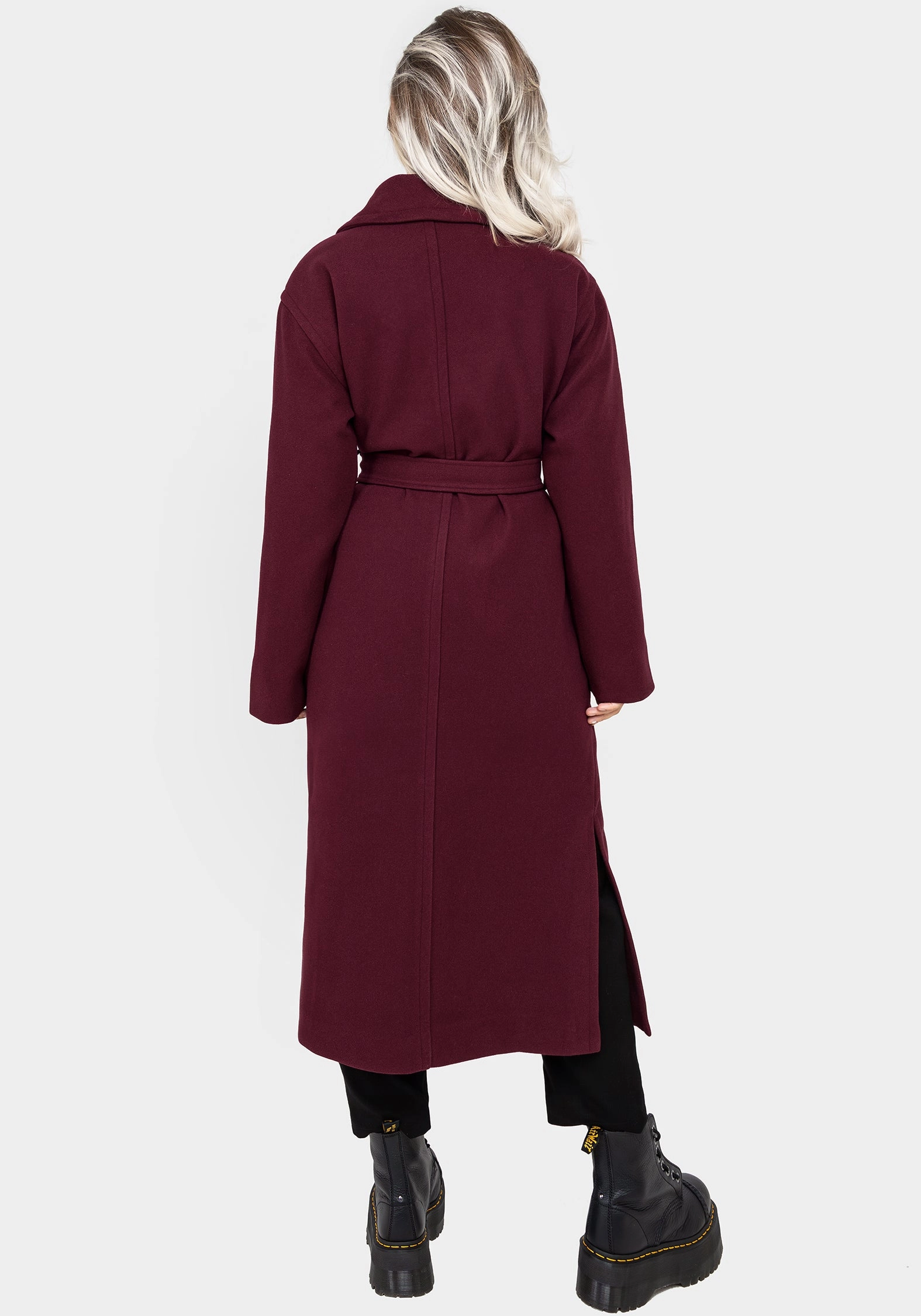 Meltdown Oversized Coat with Brooch - Red Anti Static Interior