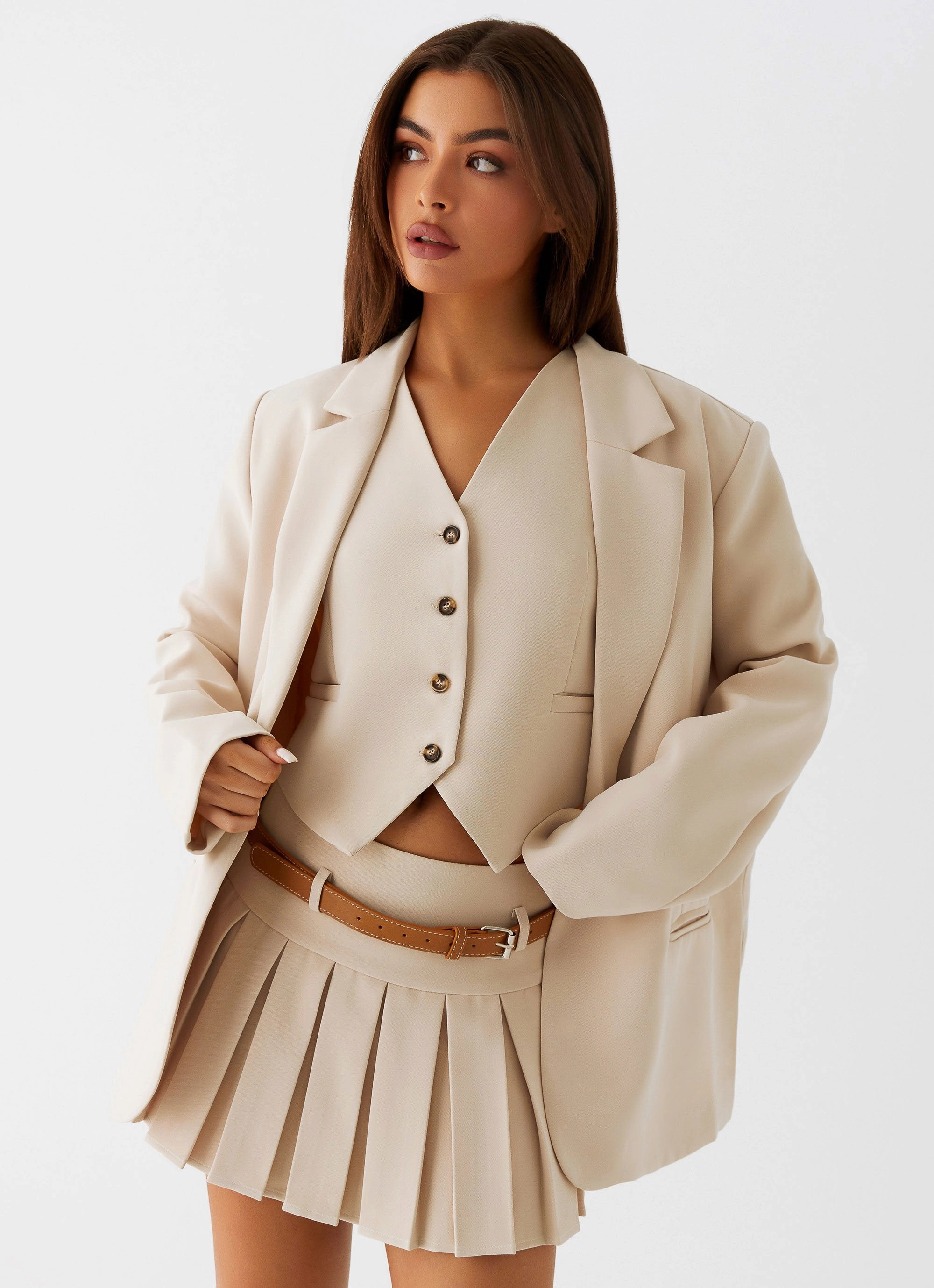 Stealth Mode Blazer - Beige Compact Design