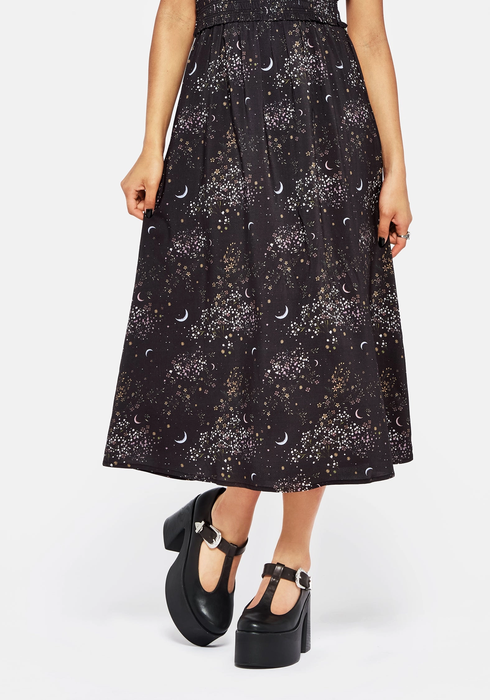 Peaseblossom Celestial Midi Skirt Cashmere Touch Wool blend