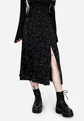 Soft Tones Polka Dot Celestial Midaxi Skirt