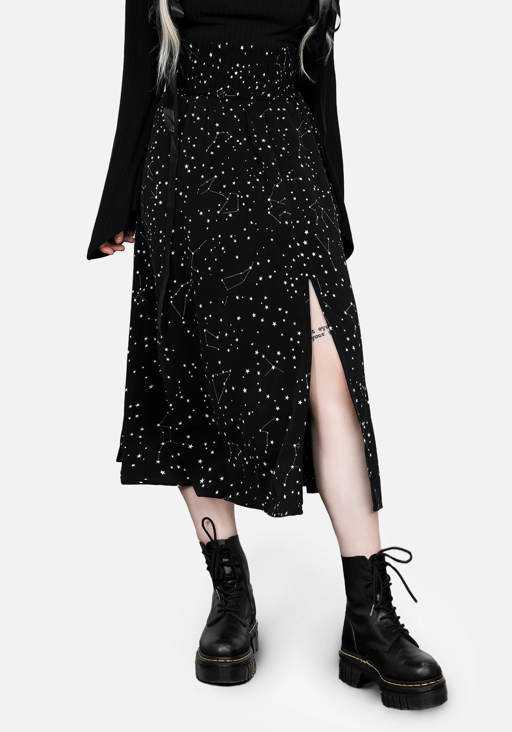 Soft Tones Polka Dot Celestial Midaxi Skirt