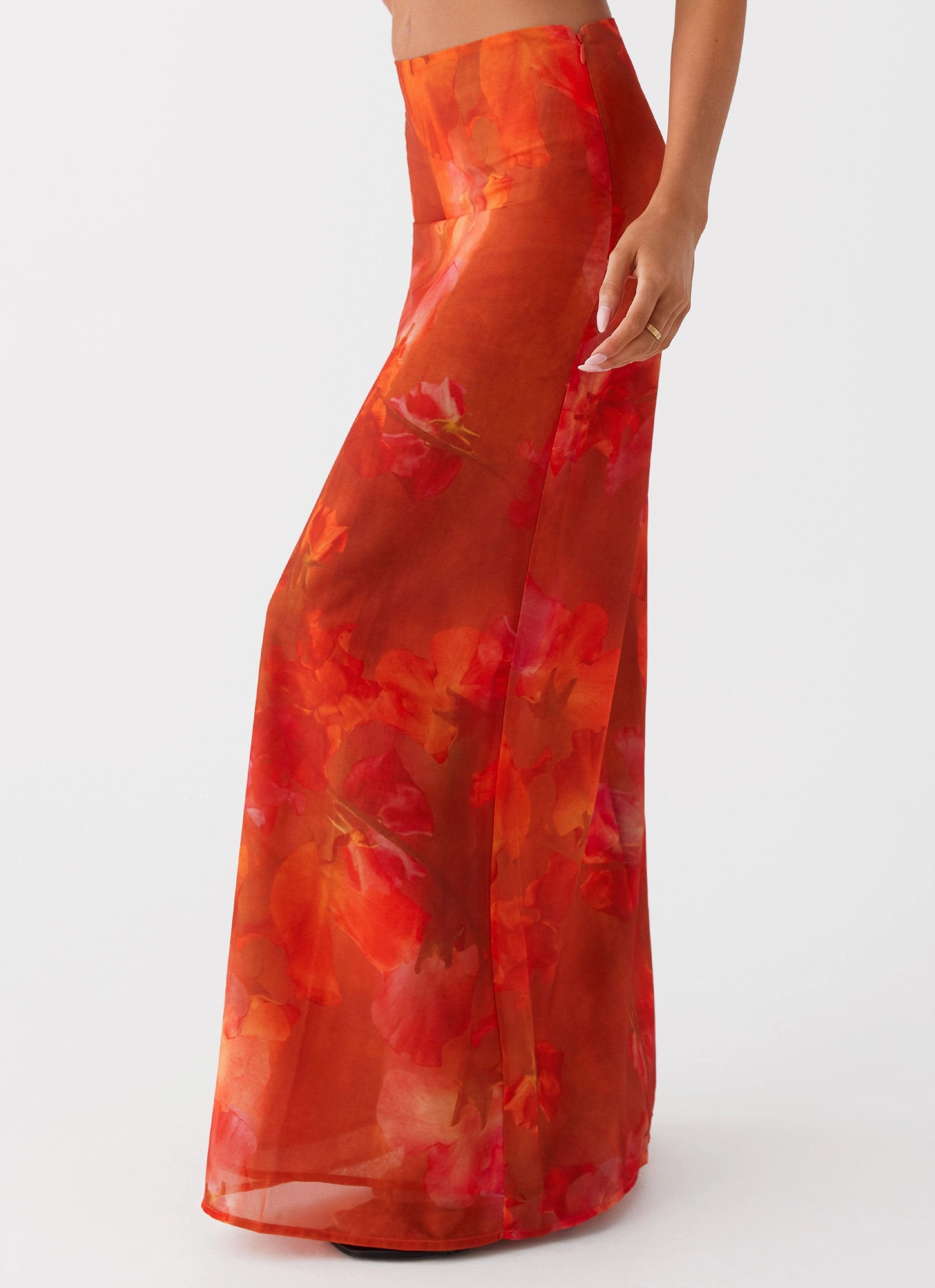 Fold Over Design Simple Look Roame Maxi Skirt - Amber