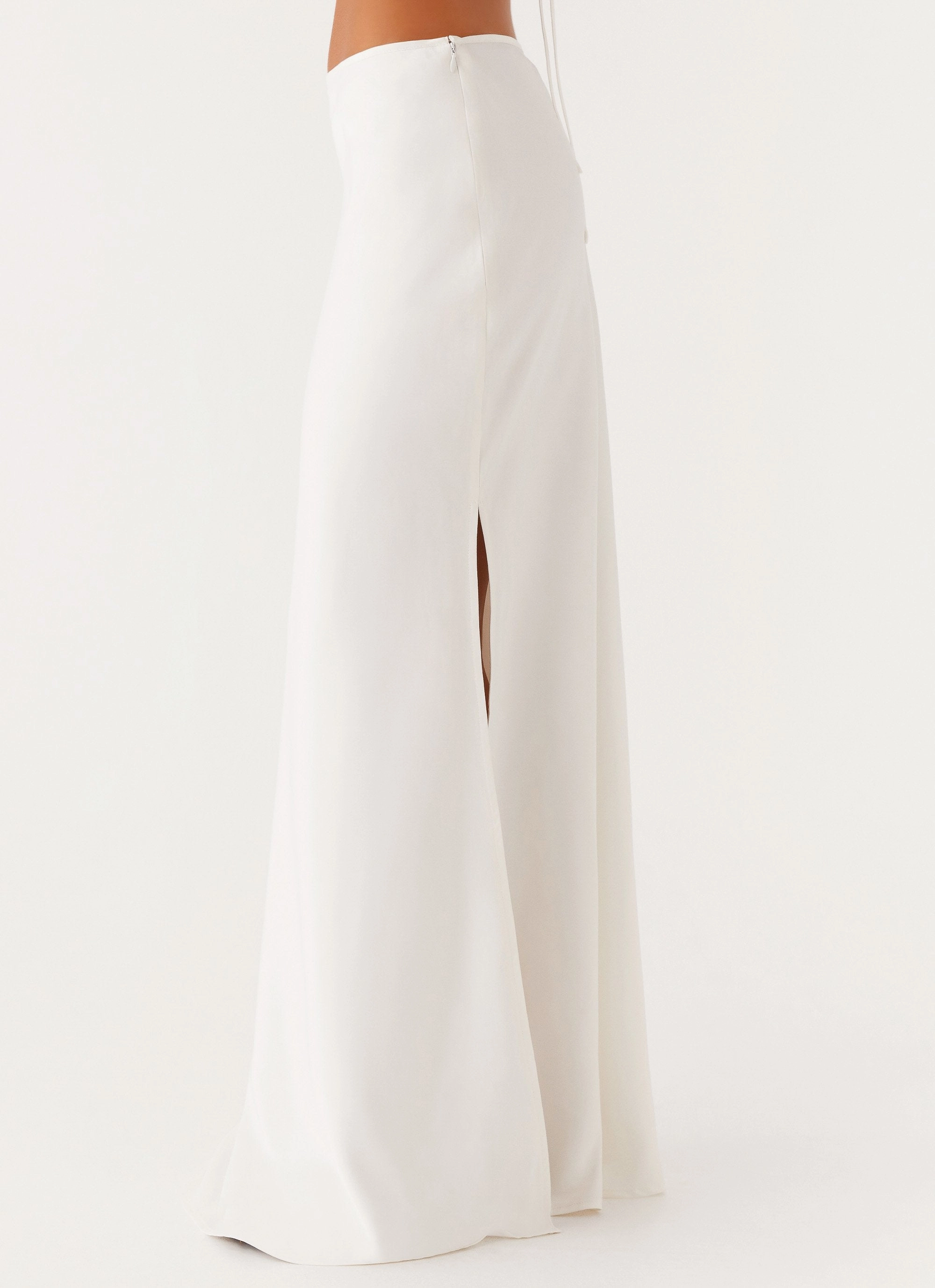 Mina Satin Maxi Skirt - White Minimalist fashion