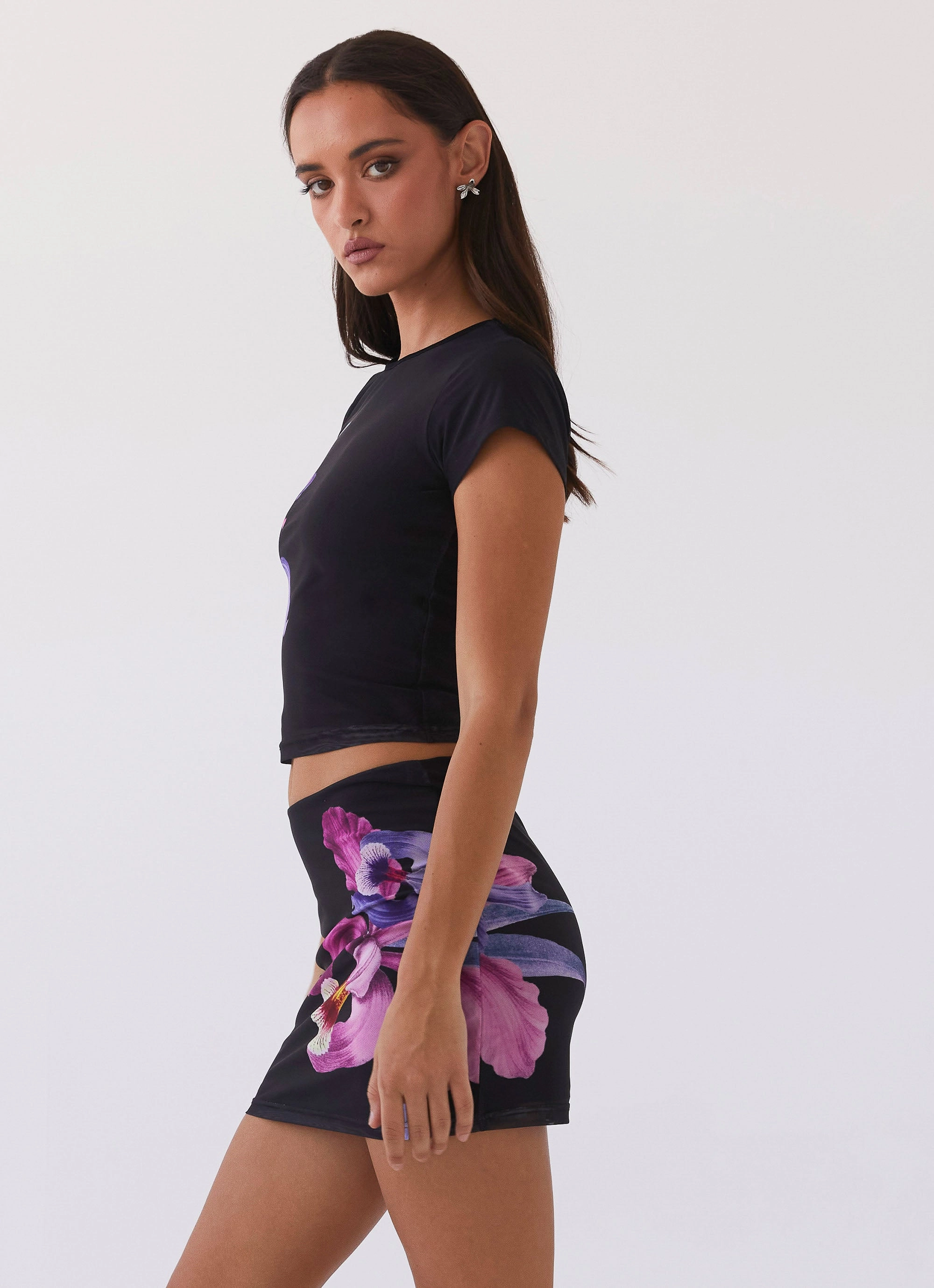 Breathable Sunset Bliss Mesh Mini Skirt - Cosmo Floral