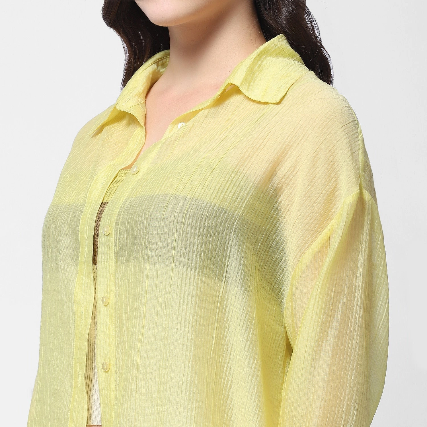 Madame Semi Sheer Lime Women Shirt Sustainable Material