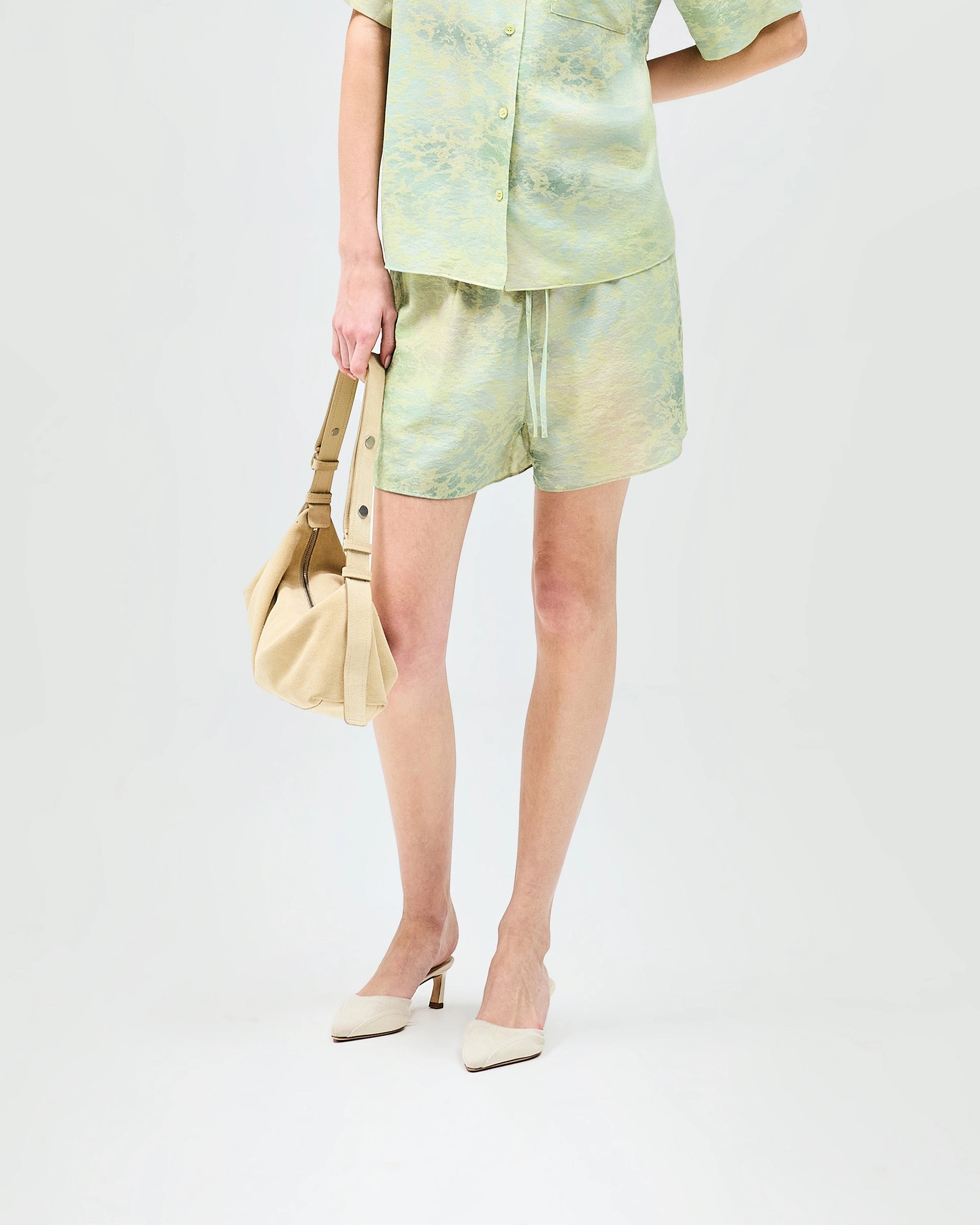 Mirage Shorts - Watermark Print Quick Dry Fabric Weekend Ready
