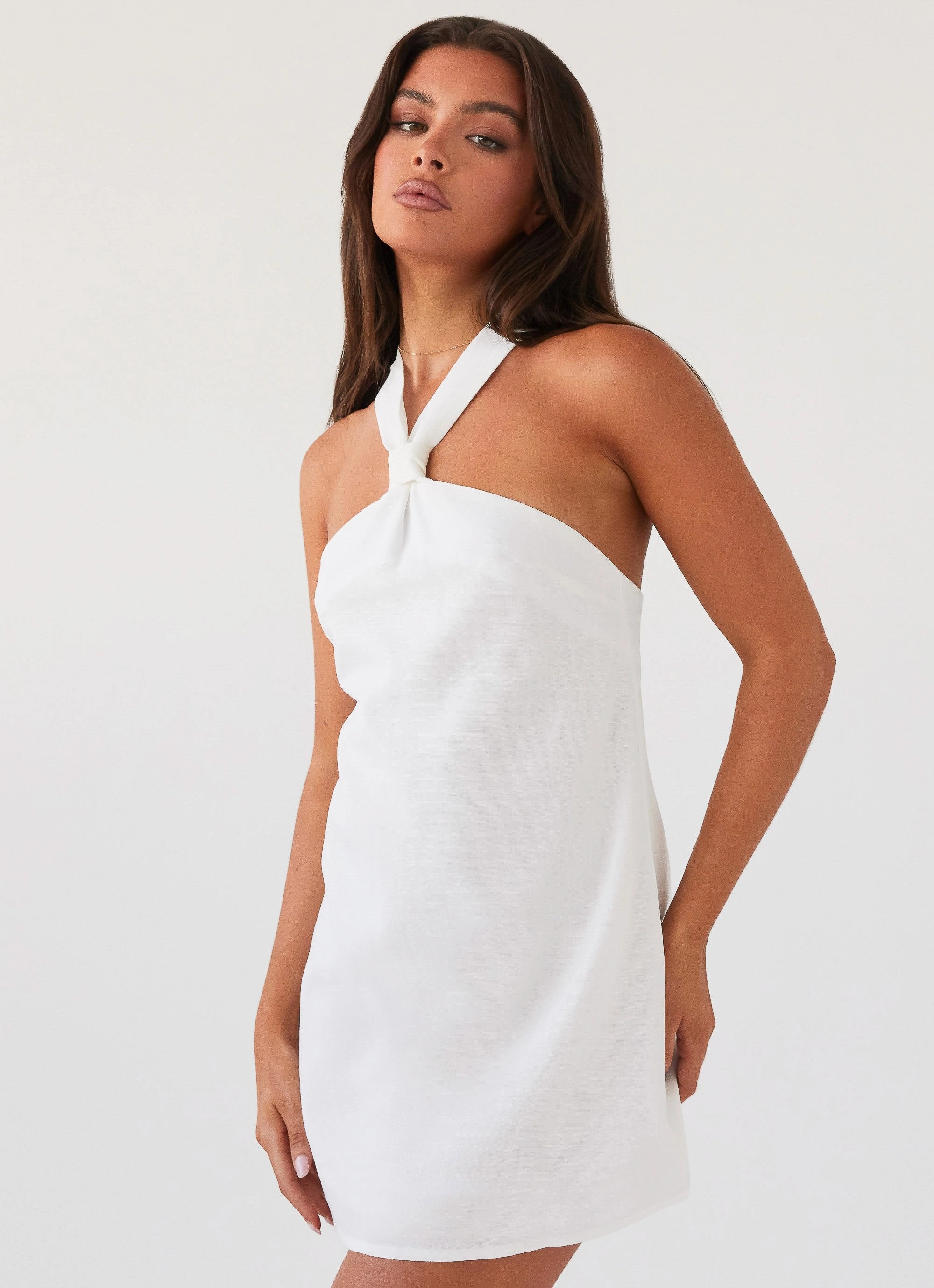 Editor??s-Pick Everyday Layers Keira Linen Mini Dress - White