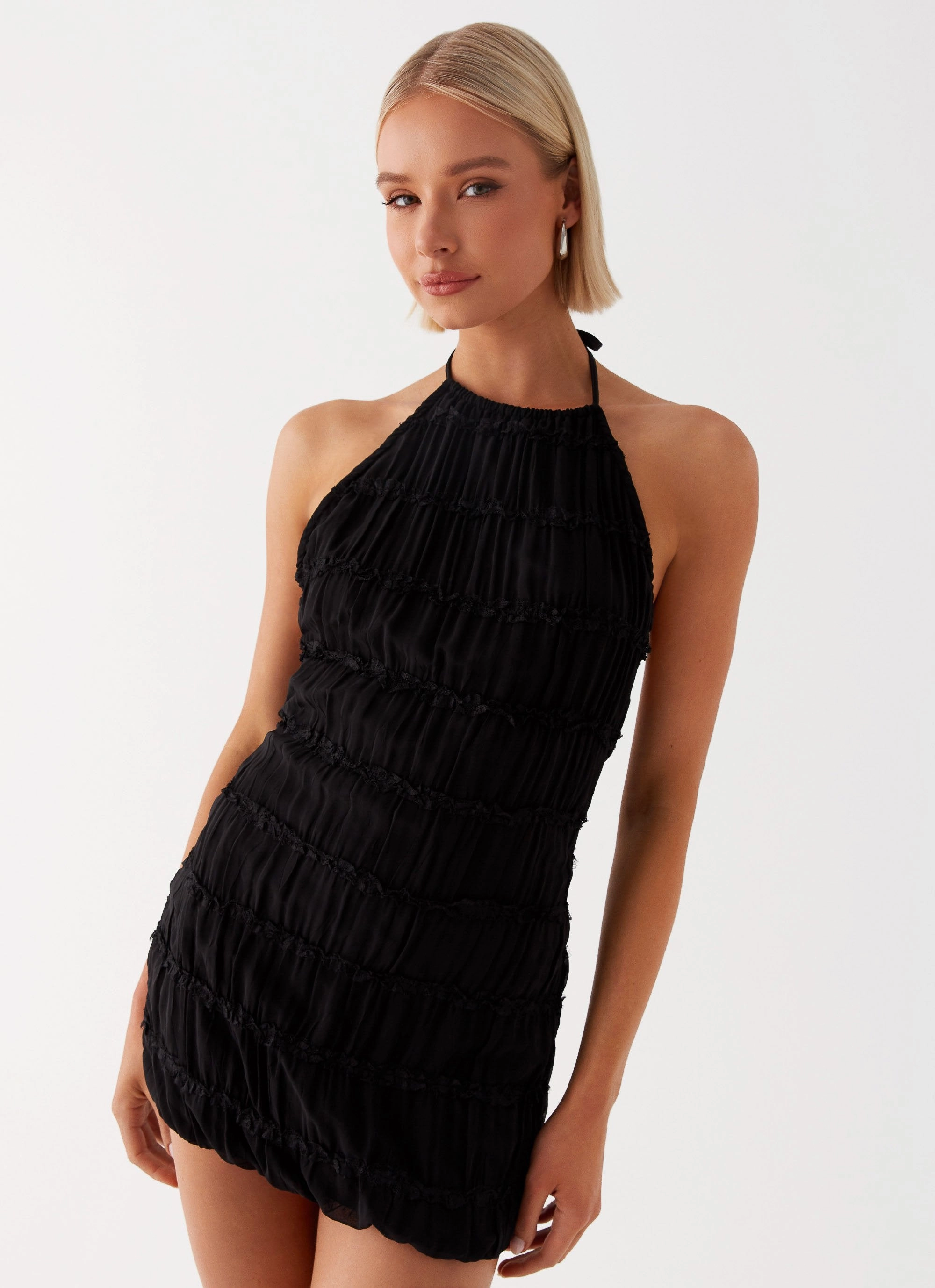 Aullie Mini Dress - Black Rooftop-Event Chilly Weather Wear