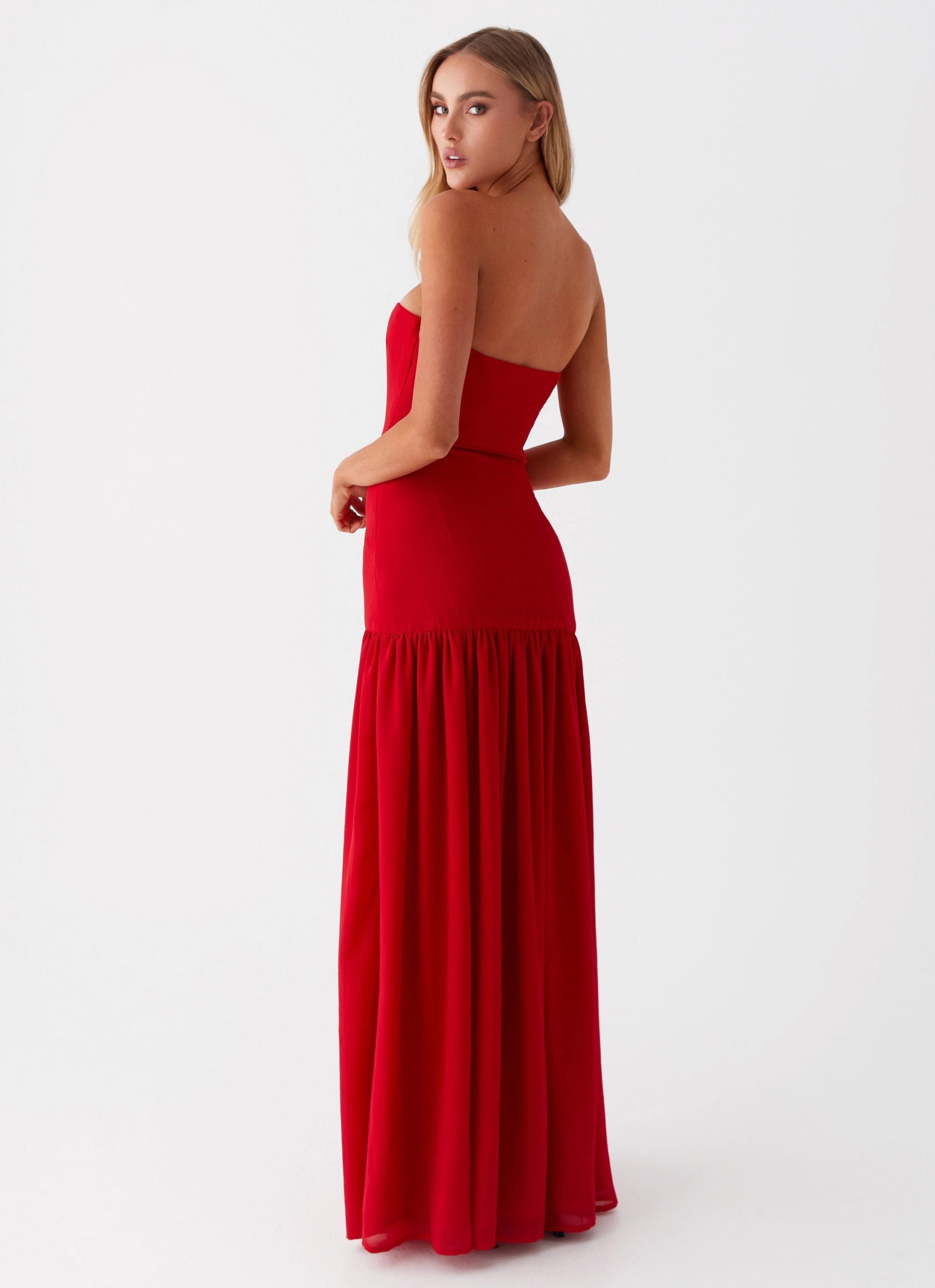 Eden Strapless Maxi Dress - Red Work Option